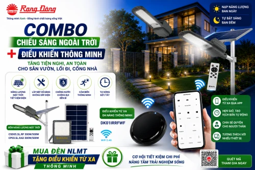 Combo chiếu sáng ngoài trời và điều khiển thông minh: tăng tiện nghi, an toàn cho sân vườn, lối đi, cổng nhà